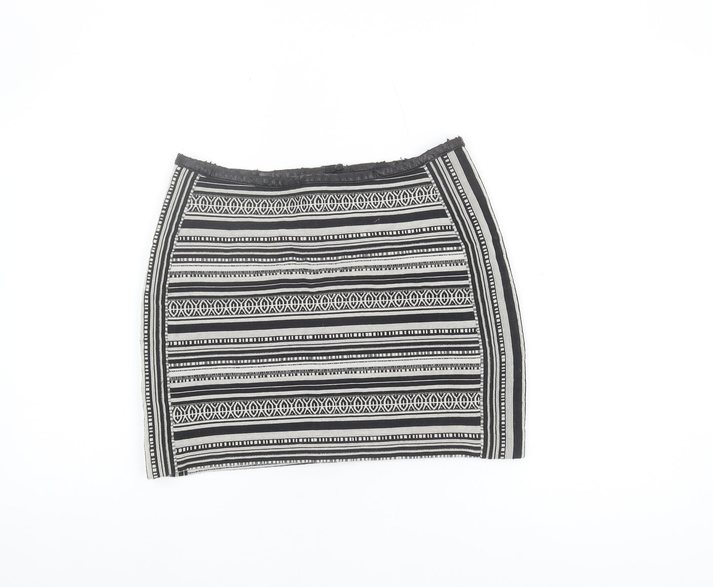 H&M Women's Black Geometric Pencil Skirt, Size 10