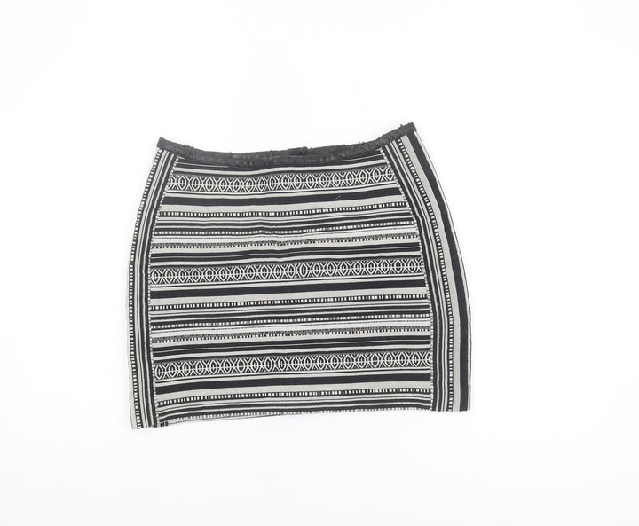 H&M Women's Black Geometric Pencil Skirt, Size 10