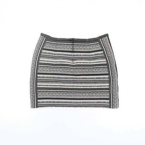 H&M Women's Black Geometric Pencil Skirt, Size 10