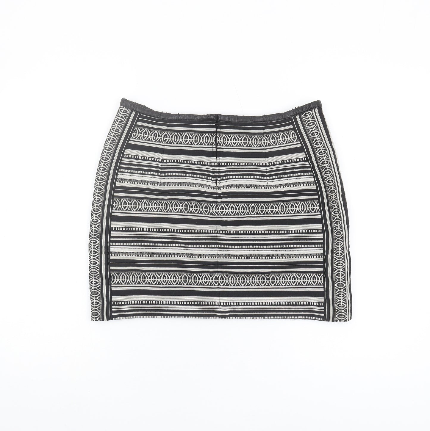 H&M Women's Black Geometric Pencil Skirt, Size 10