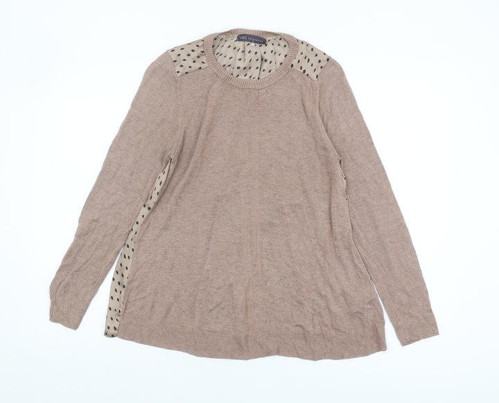 Marks and Spencer Women's Beige Polka Dot Pullover Jumper Size 12