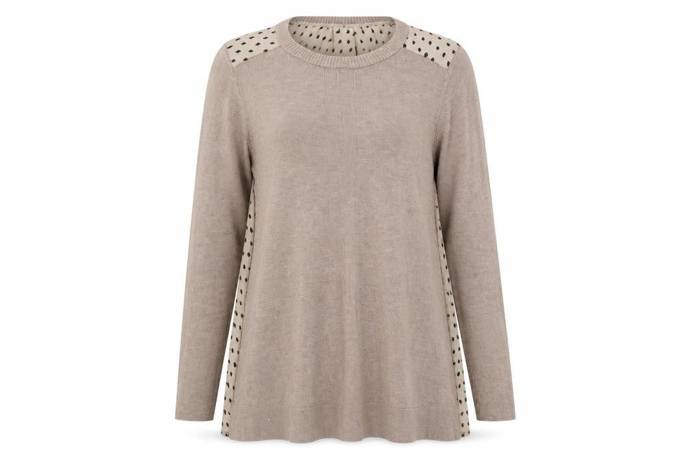 Front view of Marks & Spencer Women's Beige Polka Dot jumper, size 12