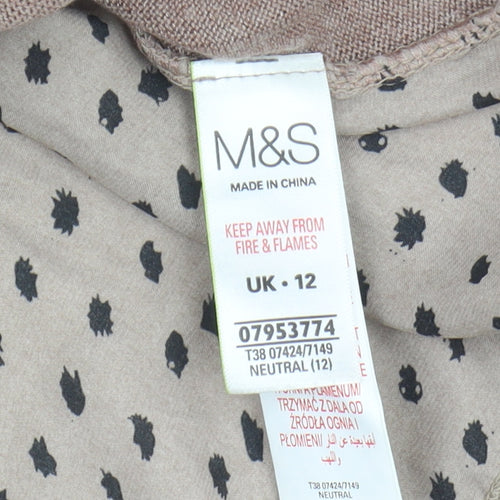 Marks and Spencer Women's Beige Polka Dot Pullover Jumper Size 12