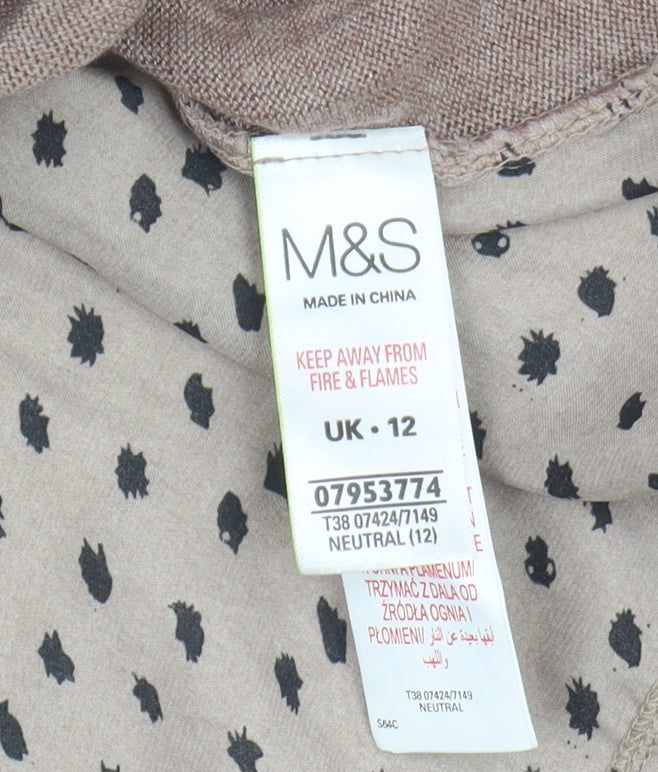 Marks and Spencer Women's Beige Polka Dot Pullover Jumper Size 12