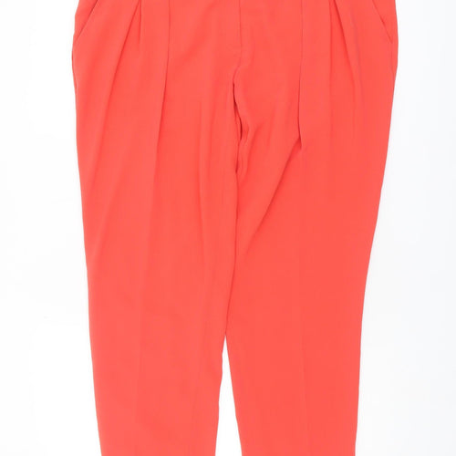 Luisa Cerano Women's Red Pleated Trousers Size 18