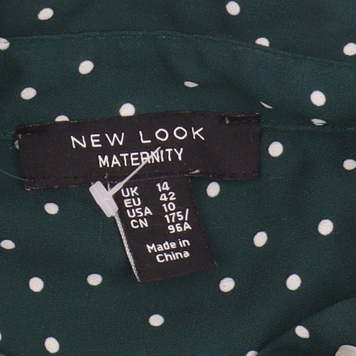 New Look Women's Green Polka Dot Maternity Shirt