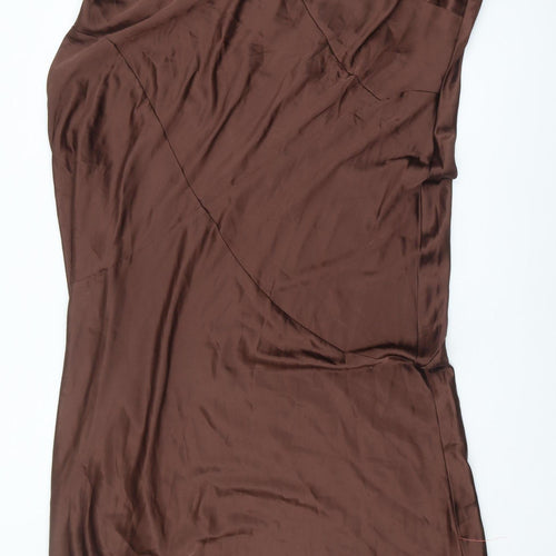 ASOS Women's Brown Slip Dress Plus Size V-Neck