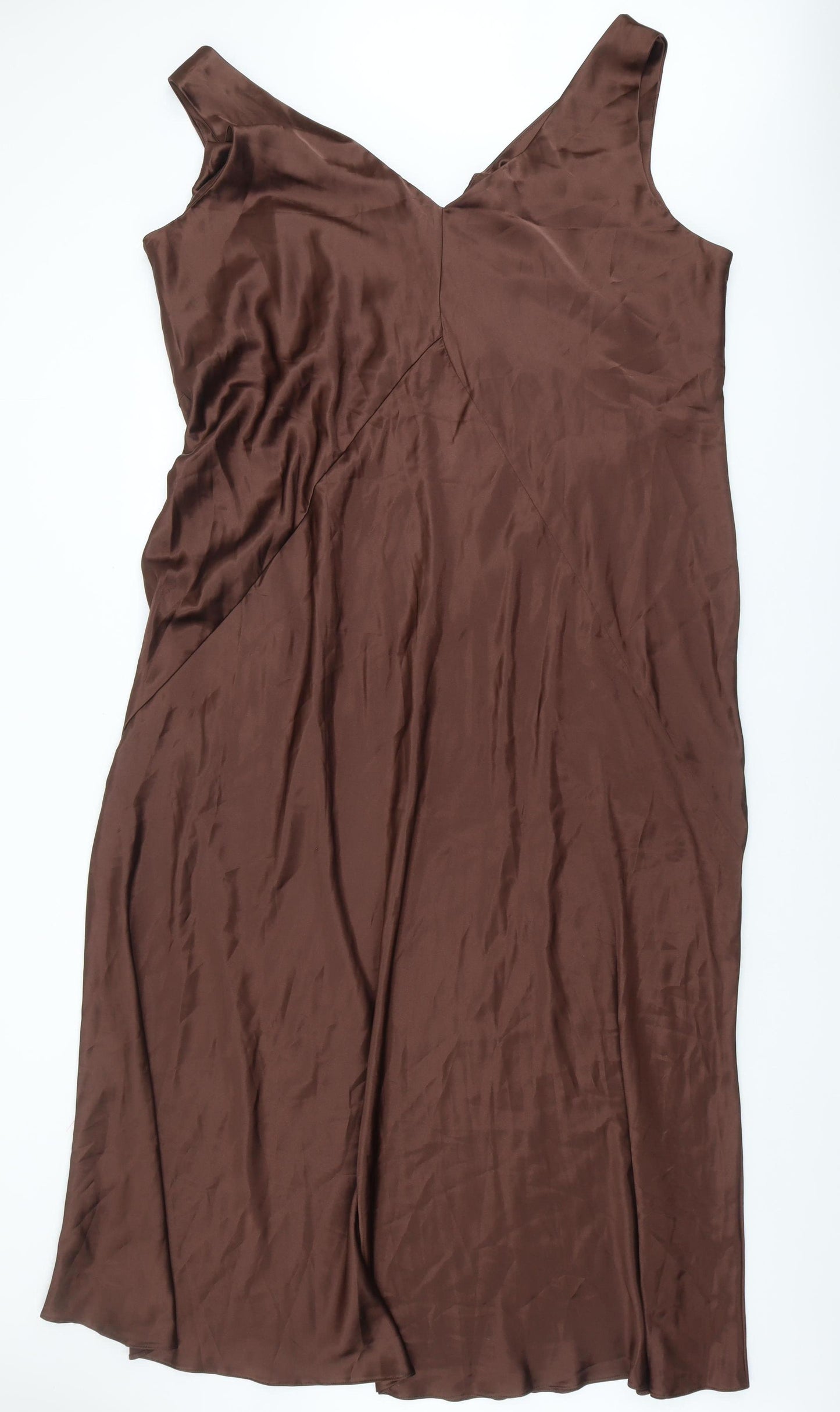 ASOS Women's Brown Slip Dress Plus Size V-Neck