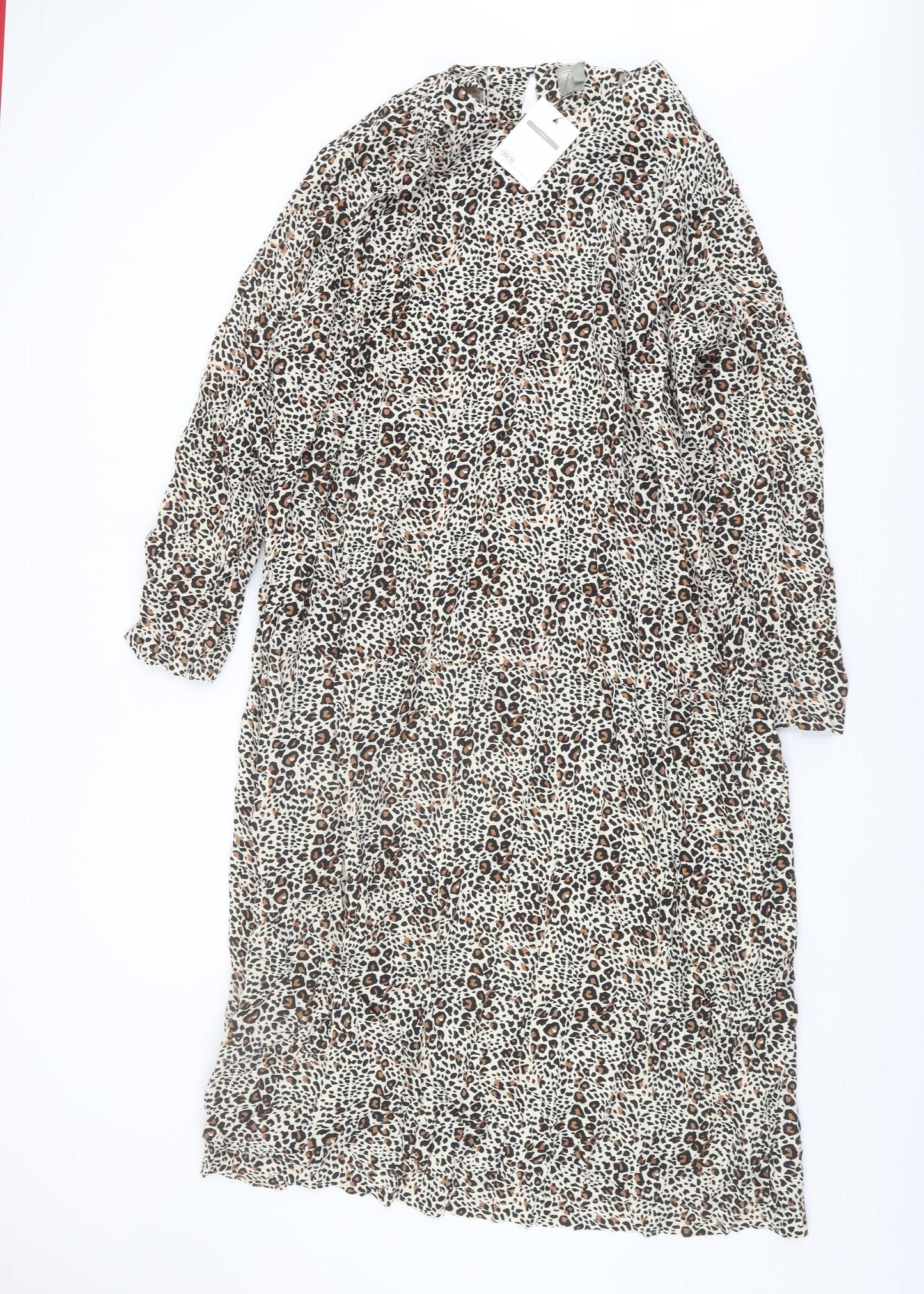 ASOS Women Animal Print Dress Multicoloured Size 26