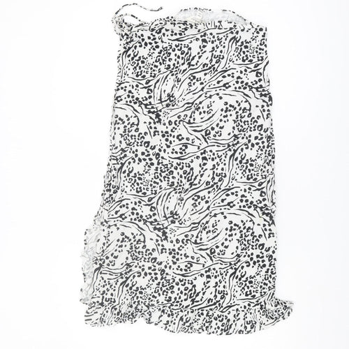 Miss Selfridge Women's White Animal Print Skirt Size 12