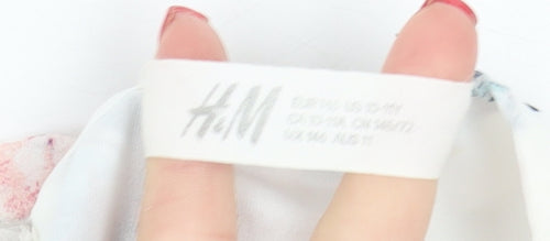H&M Girls White Floral A-Line Dress 10-11 Years Knee Length