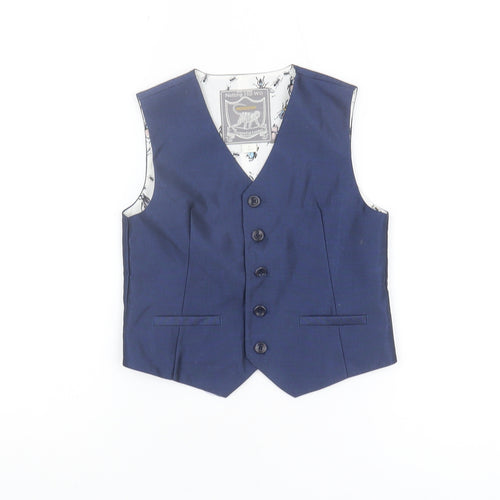 Monsoon Boys Blue Suit Waistcoat 6 Years