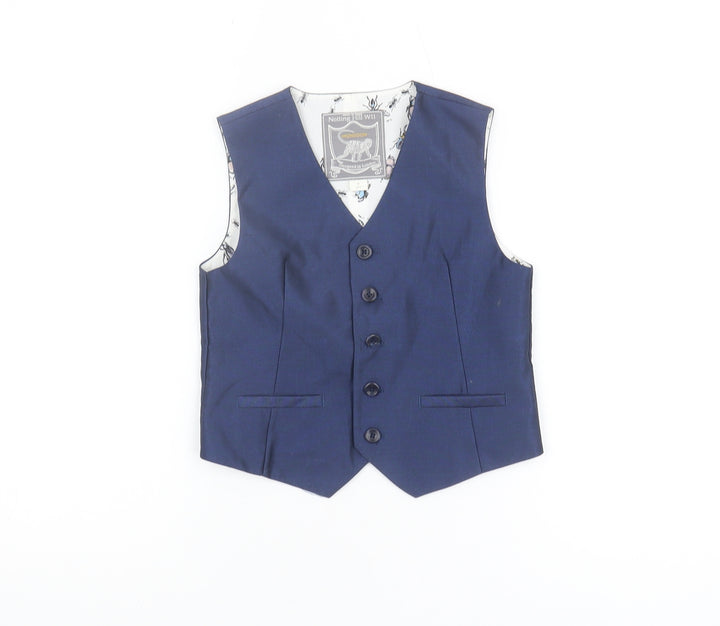 Monsoon Boys Blue Suit Waistcoat 6 Years