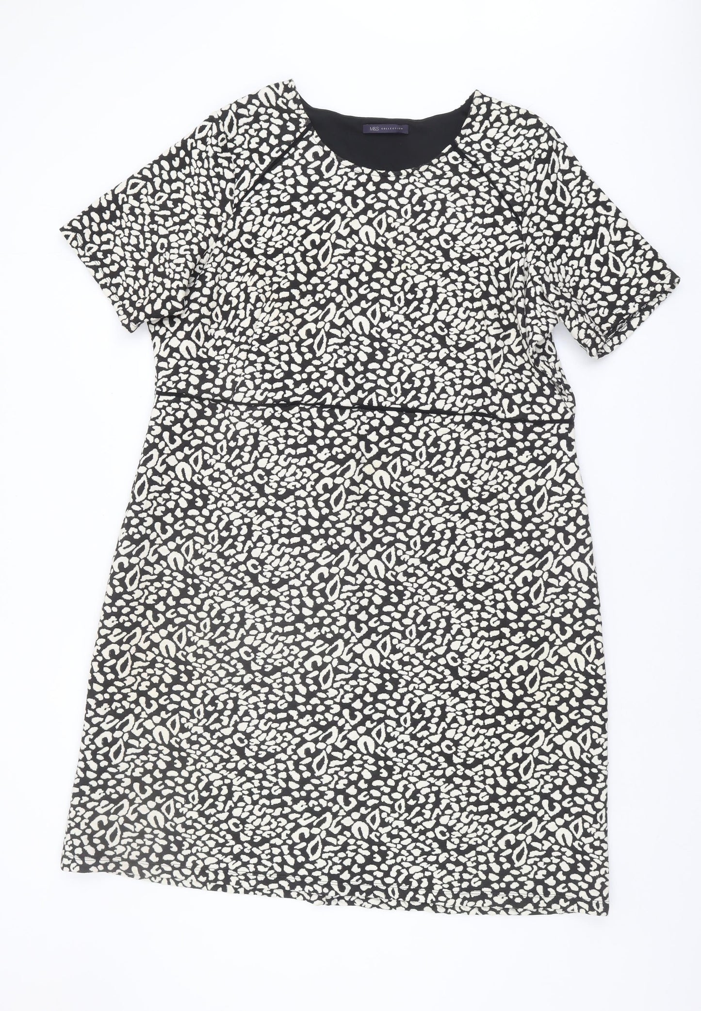 Marks and Spencer Women's Black Print Dress Size 22