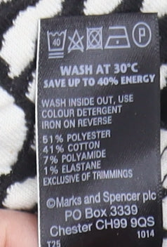 Marks and Spencer Women's Black Print Dress Size 22