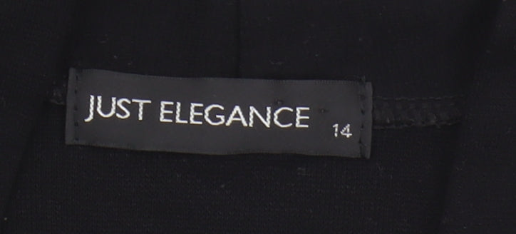 Just Elegance Women's Black Regular Fit Top, Size 14