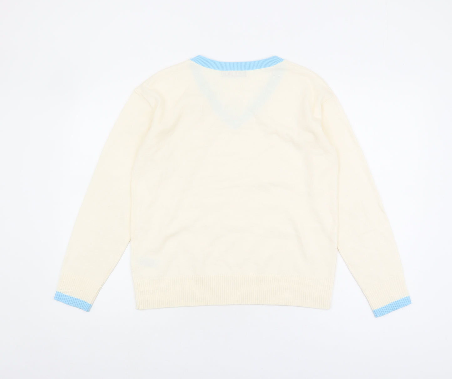 Marks and Spencer Women's White V-Neck Pullover Jumper