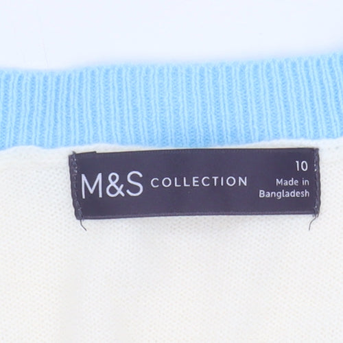 Marks and Spencer Women's White V-Neck Pullover Jumper