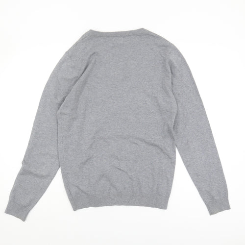 Next Men's Grey V-Neck Pullover Jumper - Size S