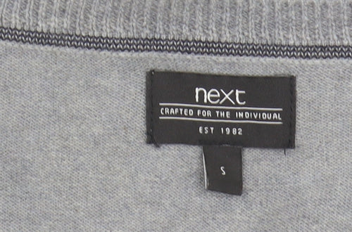 Next Men's Grey V-Neck Pullover Jumper - Size S