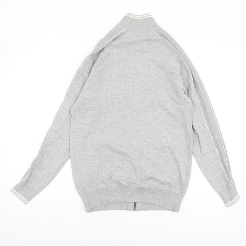 Marks and Spencer Men's Grey Full Zip Jumper, Size S