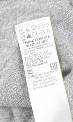 Marks and Spencer Men's Grey Full Zip Jumper, Size S