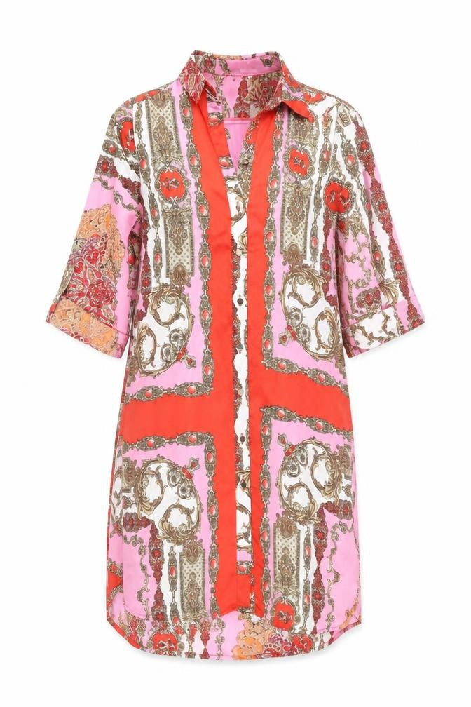 Front view of Quiz Women's Multicoloured Shirt Dress, size 6
