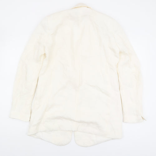 Zara Women's Ivory Blazer XS Viscose One-Button
