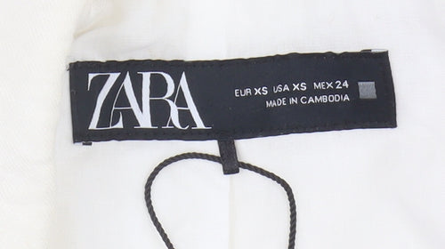 Zara Women's Ivory Blazer XS Viscose One-Button