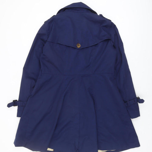 H&M Women's Blue Trench Coat, Size 14