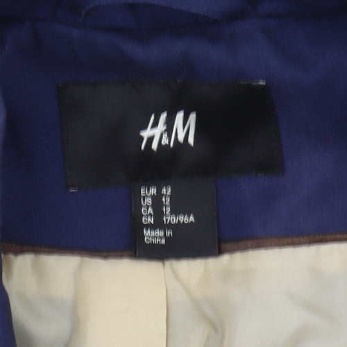 H&M Women's Blue Trench Coat, Size 14