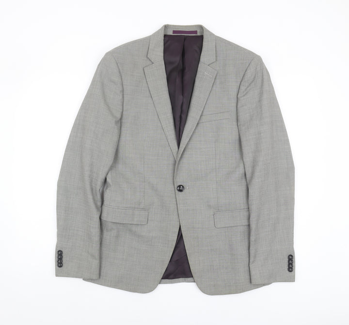 Topman Grey Slim Fit Men's Blazer, 38R, Formal Jacket