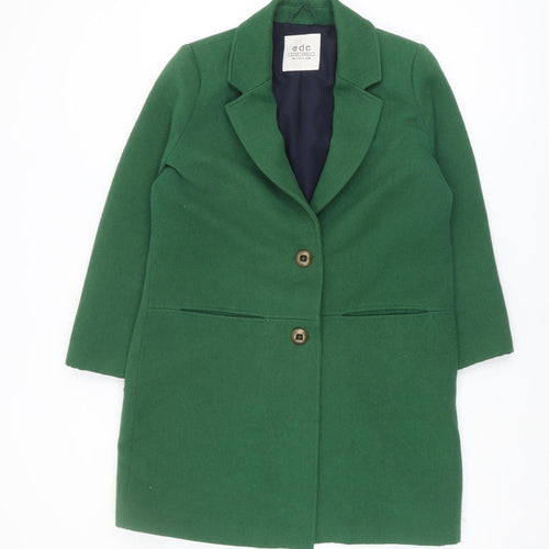 EDC Women's Green Overcoat Size S - Mid-Length