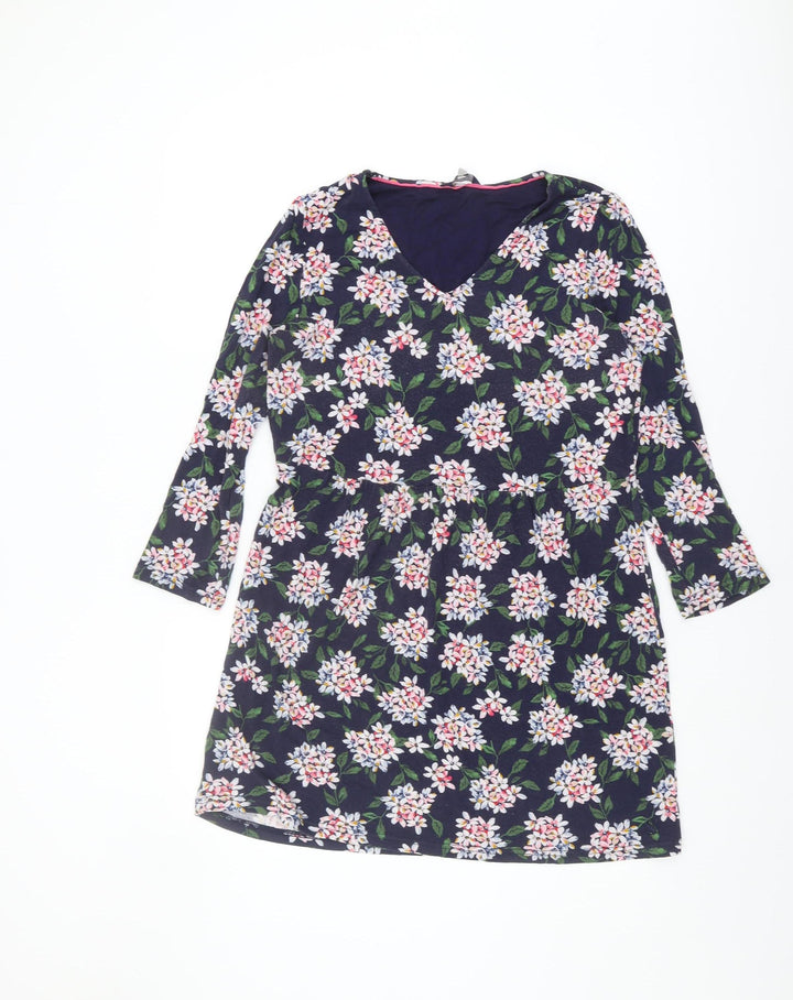 Joules Women's Multicoloured Floral Shift Dress Size 12