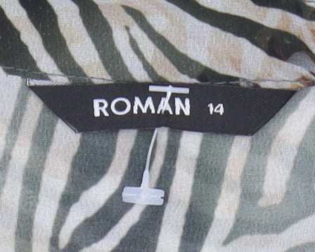 Roman Women's Multicoloured Zebra Print Blouse Size 14