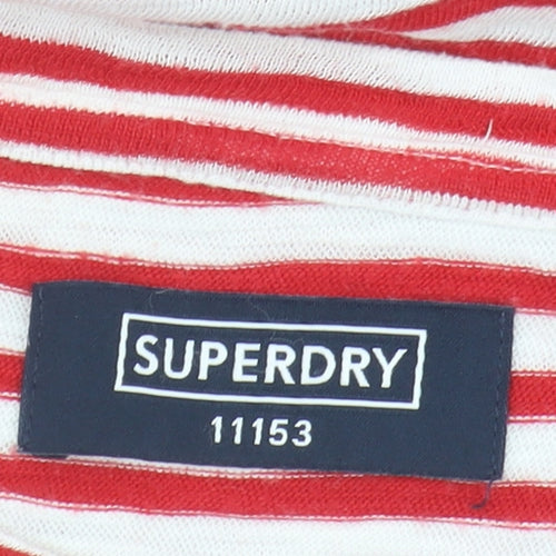 Superdry Women's Red Striped Long Sleeve T-Shirt