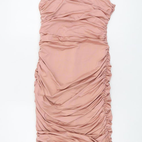 Lipsy Women’s Pink Ruched Dress Size 12