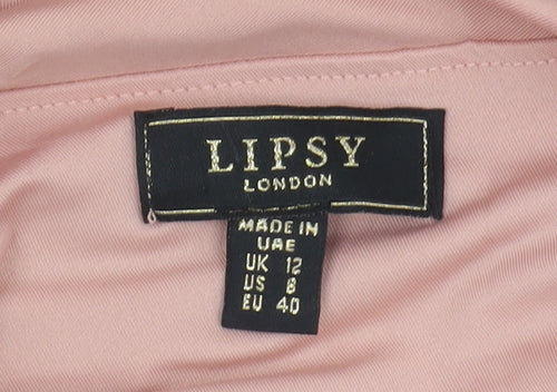 Lipsy Women’s Pink Ruched Dress Size 12