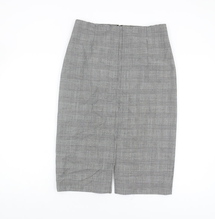 Jaeger Women's Grey Check Pencil Skirt Size 10