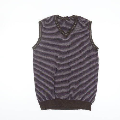 Ted Baker Men's Multicoloured Striped Vest Jumper