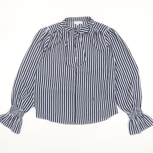 Warehouse Women's Striped Balloon Sleeve Blouse, Size 8