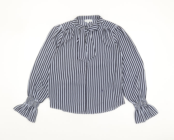 Warehouse Women's Striped Balloon Sleeve Blouse, Size 8