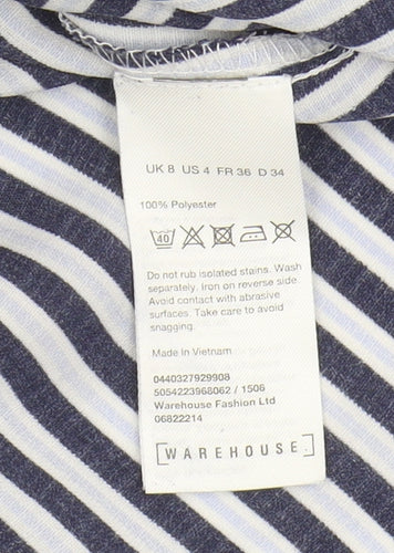Warehouse Women's Striped Balloon Sleeve Blouse, Size 8