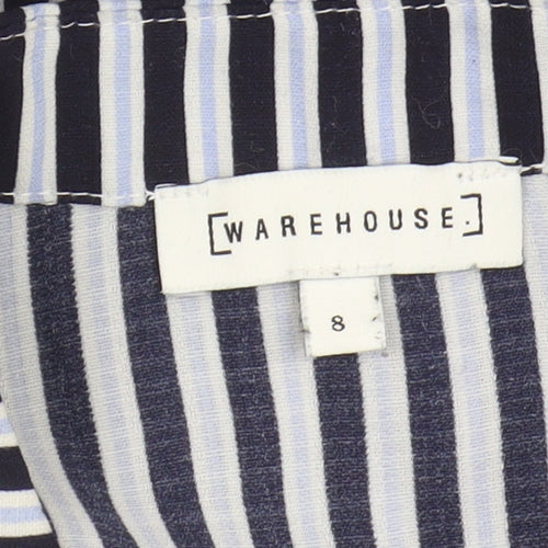 Warehouse Women's Striped Balloon Sleeve Blouse, Size 8