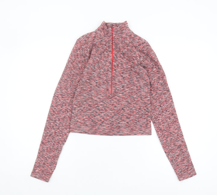 Urban Outfitters Women's Red Knit Mock Neck Top