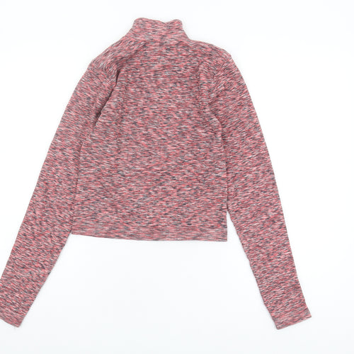 Urban Outfitters Women's Red Knit Mock Neck Top
