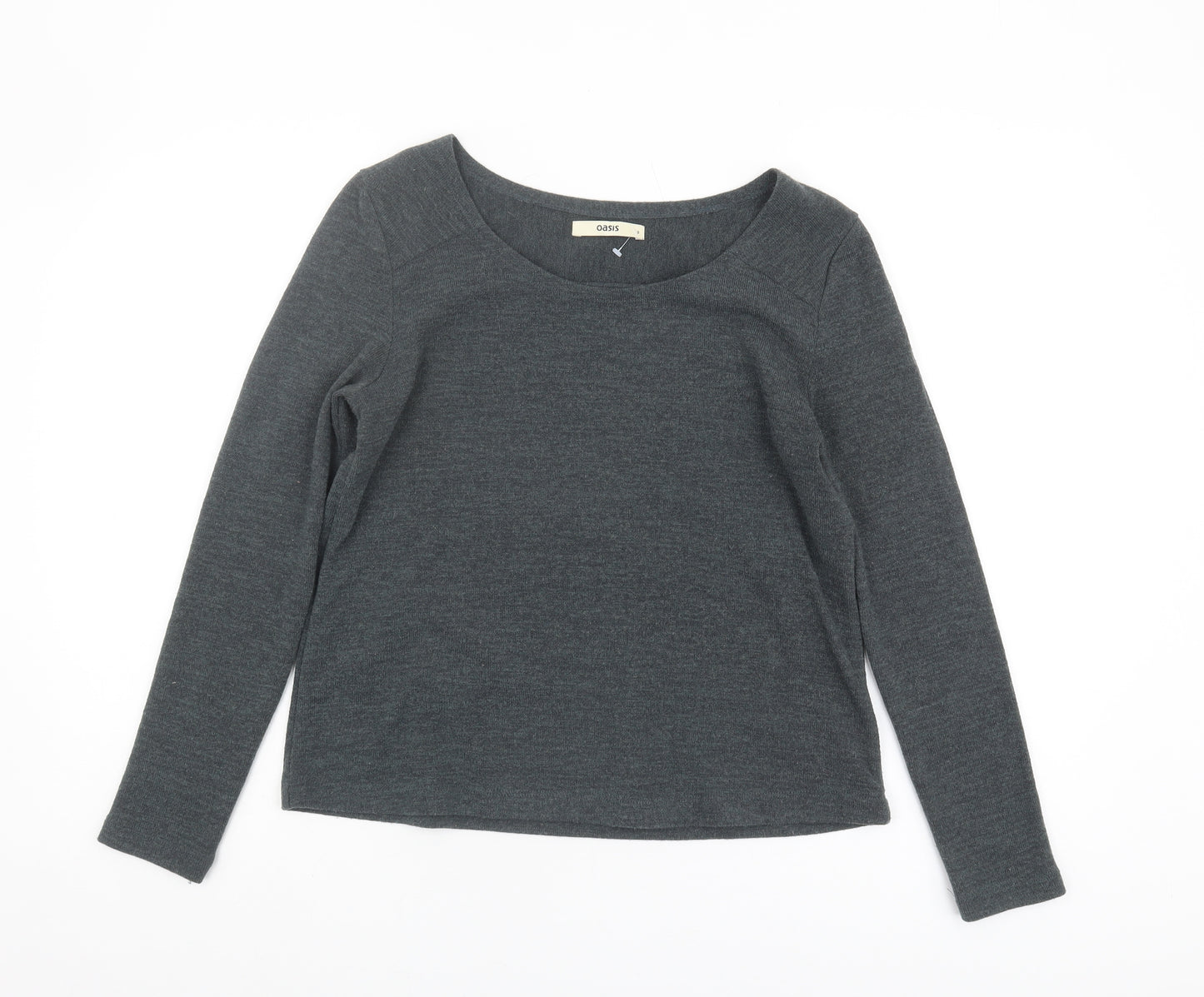Oasis Women's Grey Pullover Jumper, Size S, Scoop Neck