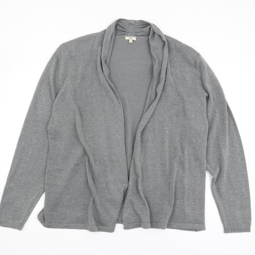Cotton Traders Women's Silver Open Front Cardigan Size 22