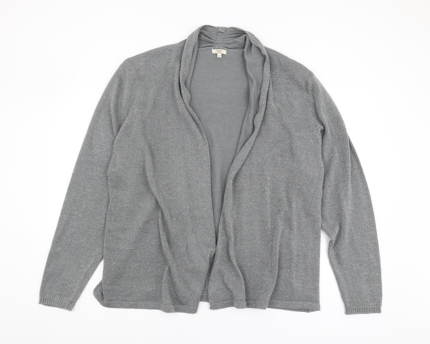 Cotton Traders Women's Silver Open Front Cardigan Size 22