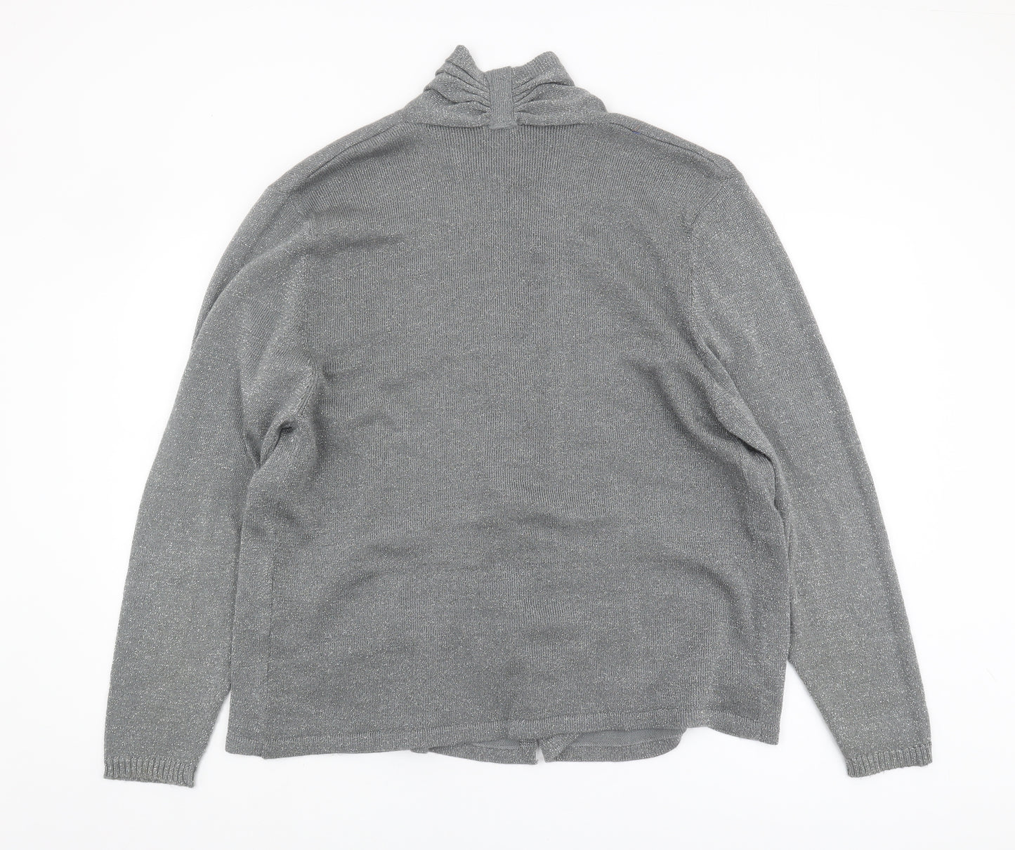 Cotton Traders Women's Silver Open Front Cardigan Size 22